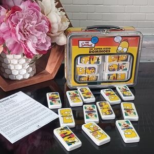 Vintage 2002 Cardinal Industries The Simpsons 28-Super-Sized Dominoes Tile Game